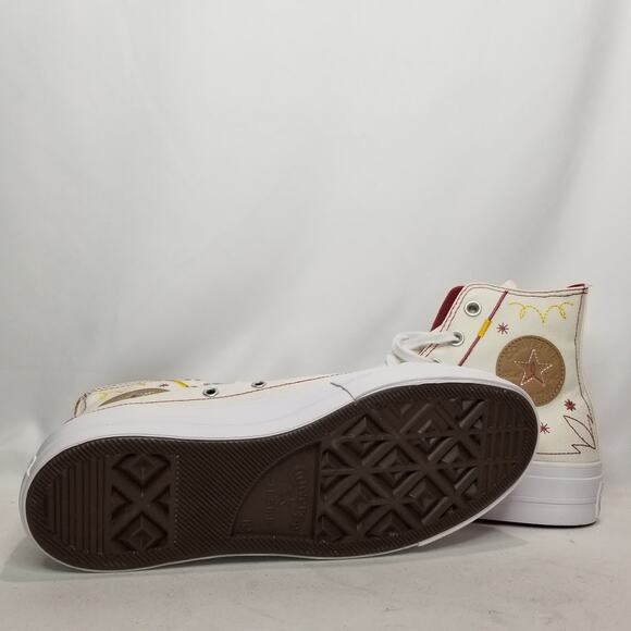 Converse Women's CTAS Lift Platform Western Stitch Size 8.5 Cream A13395C NWT - Picture 9 of 10